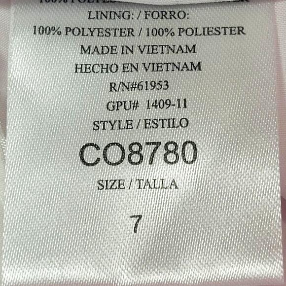 Jona Michelle Girl's Dress w/ Pink Accents and Bow Size 7 - Picture 7 of 11